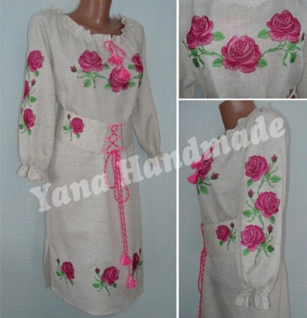 Сукня жіноча вишита - Троянди